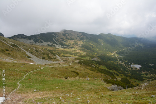 Trail, peaks and clouds in Gasienicowa valley