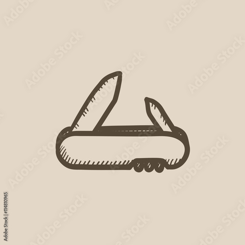 Jackknife sketch icon.