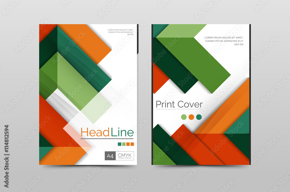 Business annual report brochure cover vector template