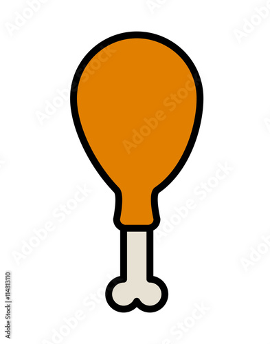 chicken thigh isolated icon design