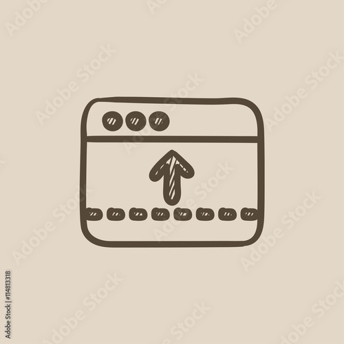 Browser window with arrow up sketch icon.