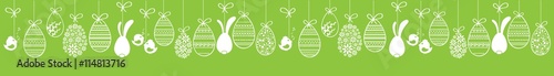 Happy Easter card, wishes, garland