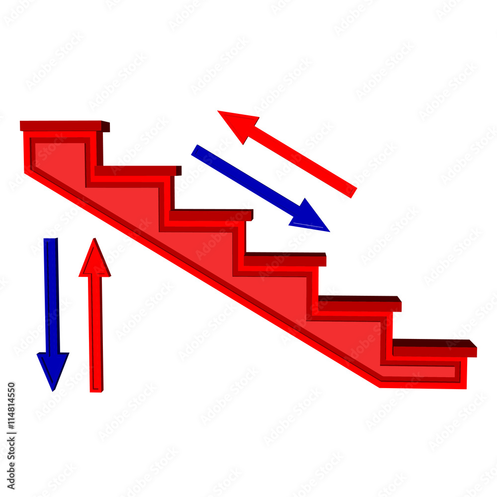 Ladder icon with arrows for business. Vector illustration on a white background. Ladder icon with arrows for business. Vector illustration on a white background.