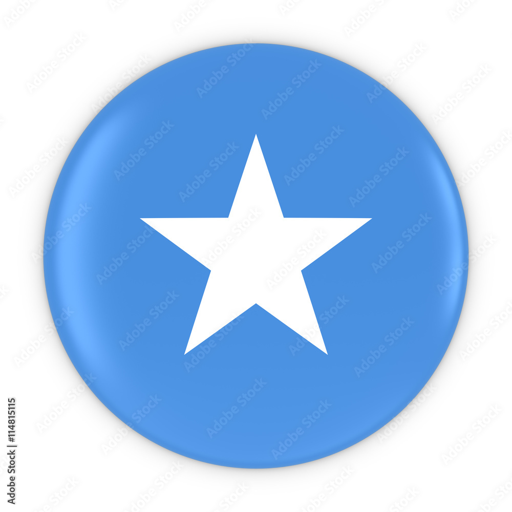 Somalian Flag Button - Flag of Somalia Badge 3D Illustration Somalian Flag Button - Flag of Somalia Badge 3D Illustration