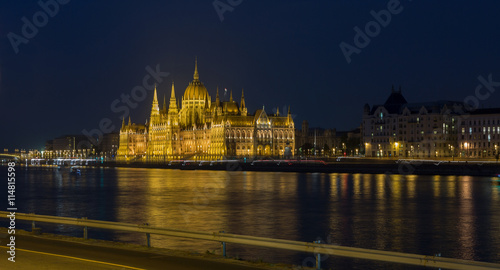 Hungarian Parliament Building on the bank of Danube river © Panama