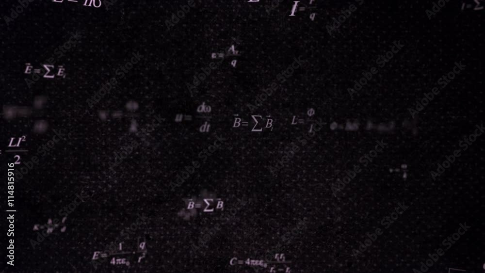 Purple formulas flying around. Nice texture.Good for sciense titles and ...