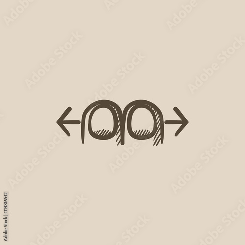 Touch screen gesture sketch icon.
