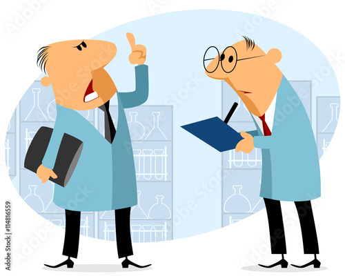 Two scientist talking