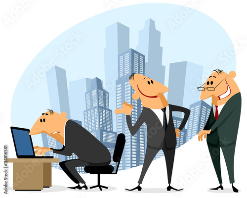 Three businessmen in office