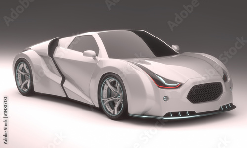 3D illustration, concept car without reference based on real vehicles. Clipping path included.