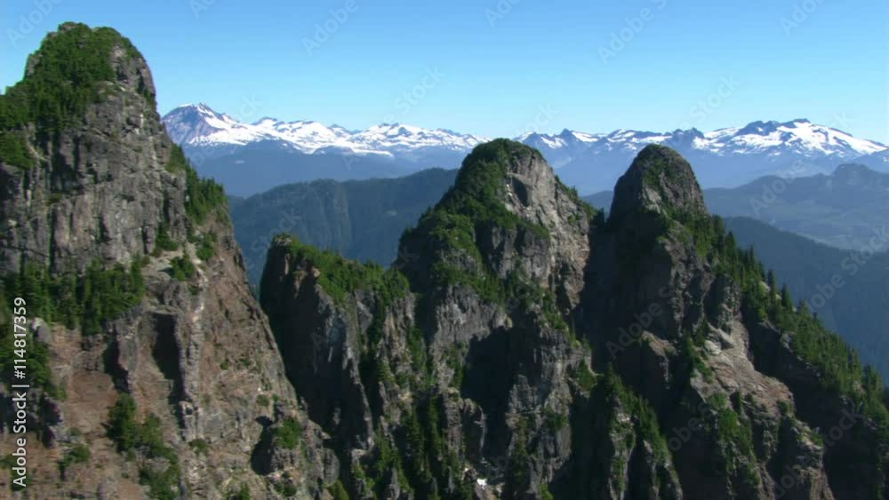 Close flight past granite upthrusts in British Columbia, Canada Close flight past granite upthrusts in British Columbia, Canada