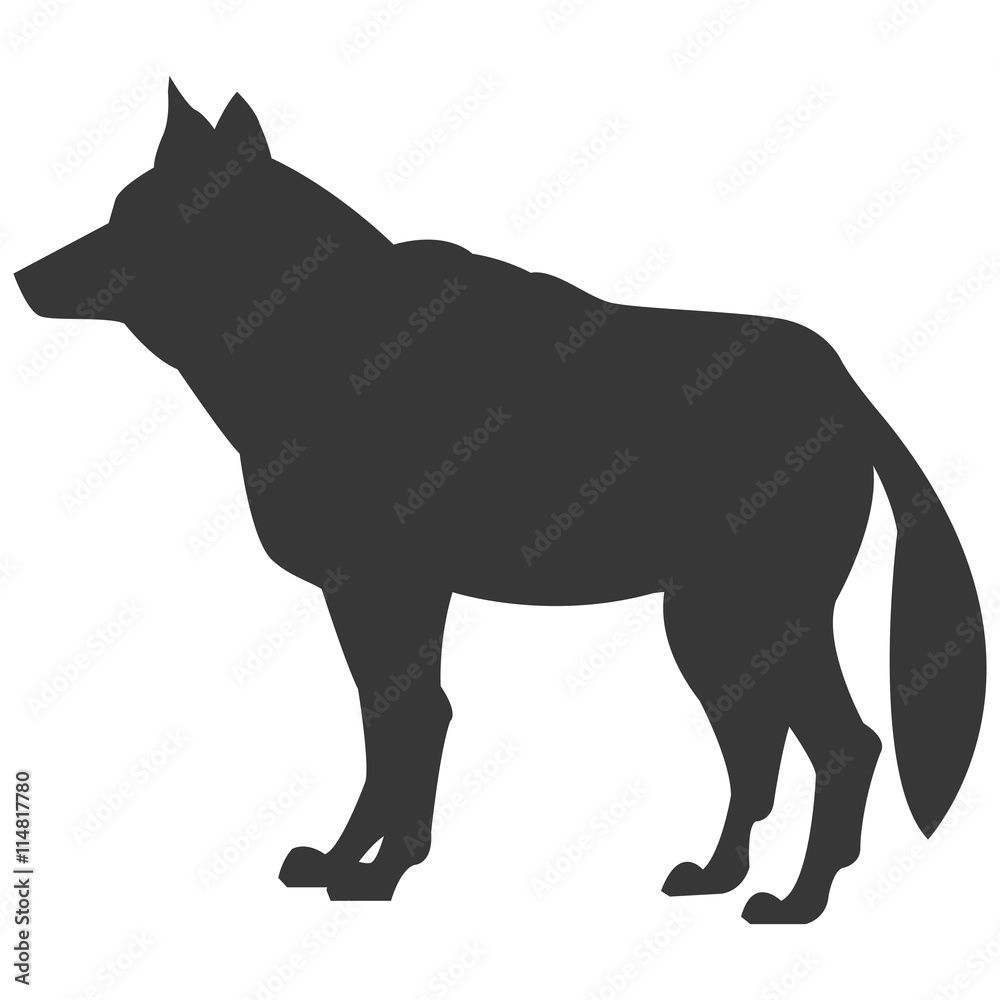 wolf sideview silhouette icon