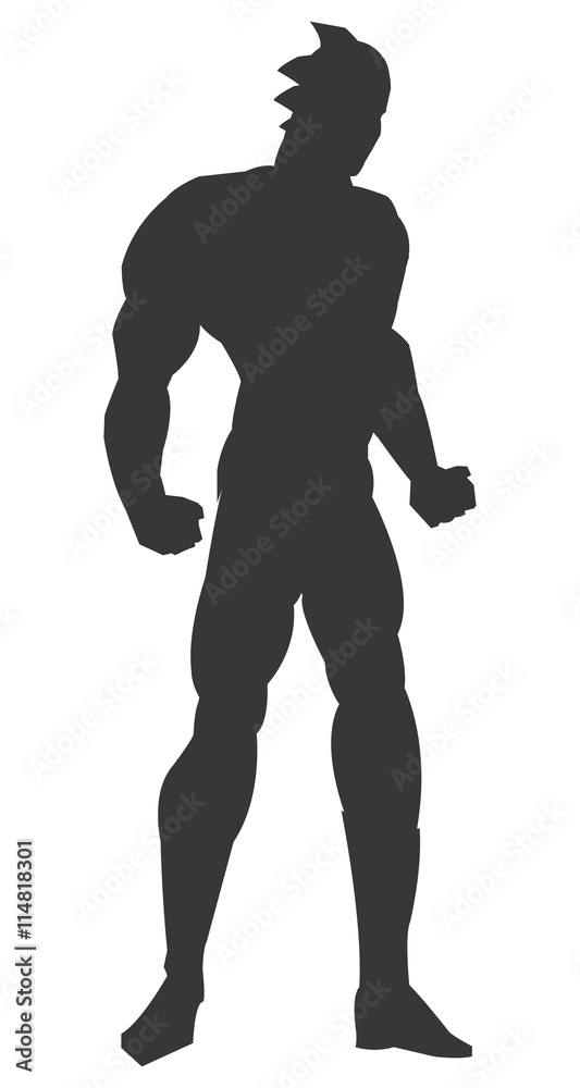 muscular man silhouette icon