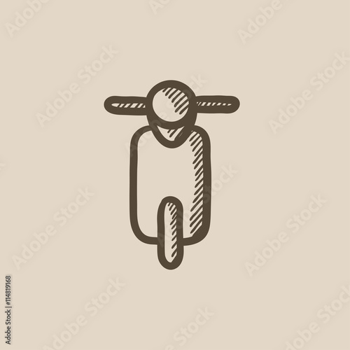 Scooter sketch icon.