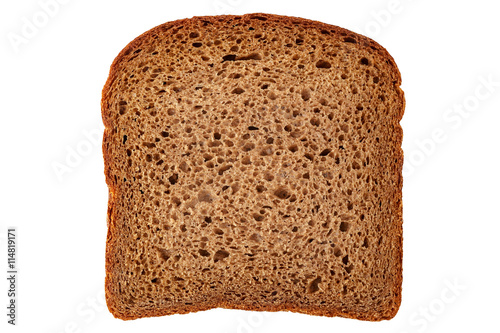 Vászonkép Slice of the bread isolated over the white background