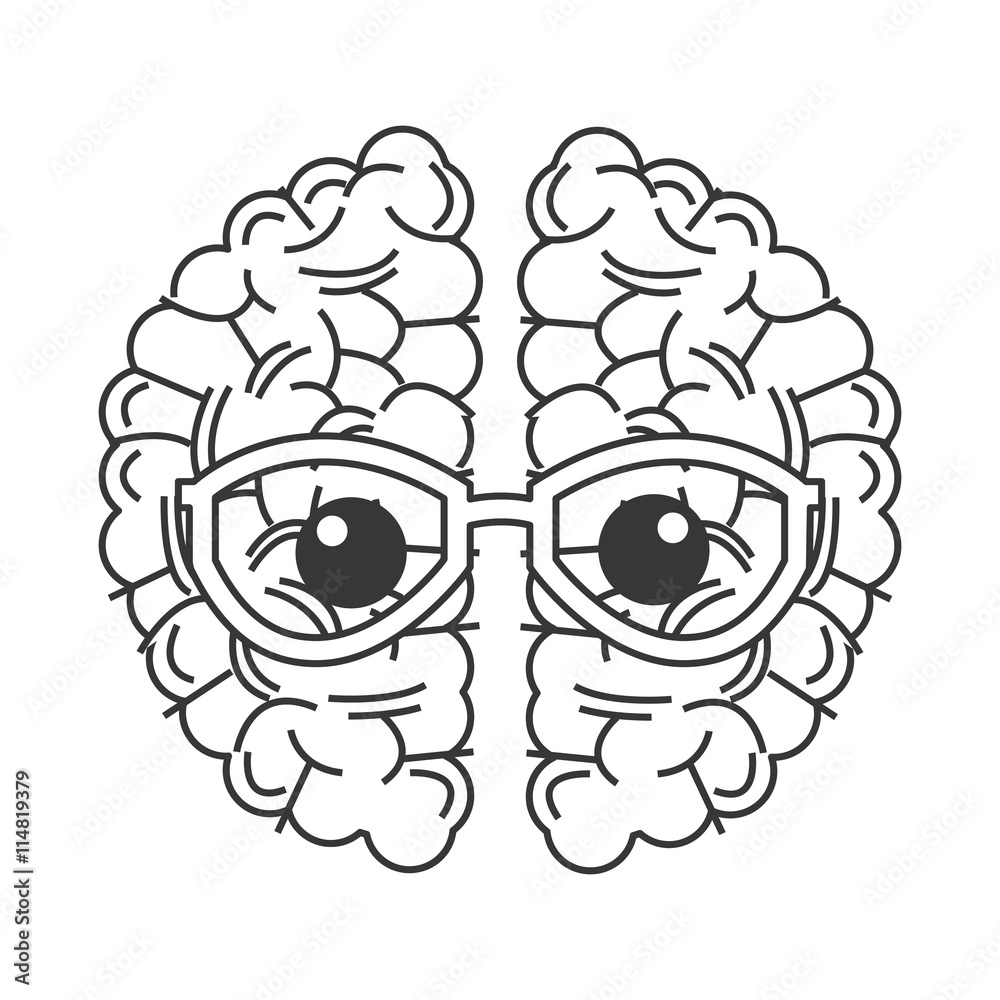 brain with glasses icon brain with glasses icon