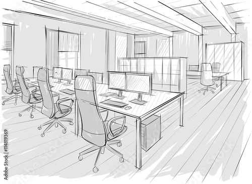Architectural sketch of interior