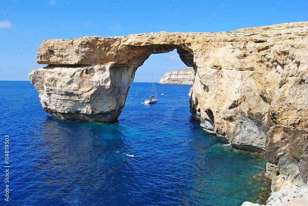 The Azure Window on Gozo island in Malta.