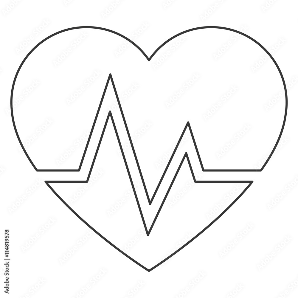 heart and cardiogram icon