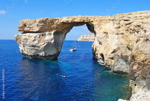 The Azure Window on Gozo island in Malta.