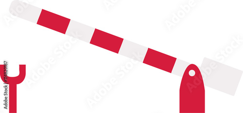 Railway barrier red white striped