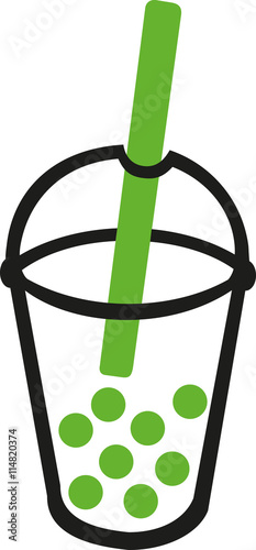Bubble Tea with green bubbles