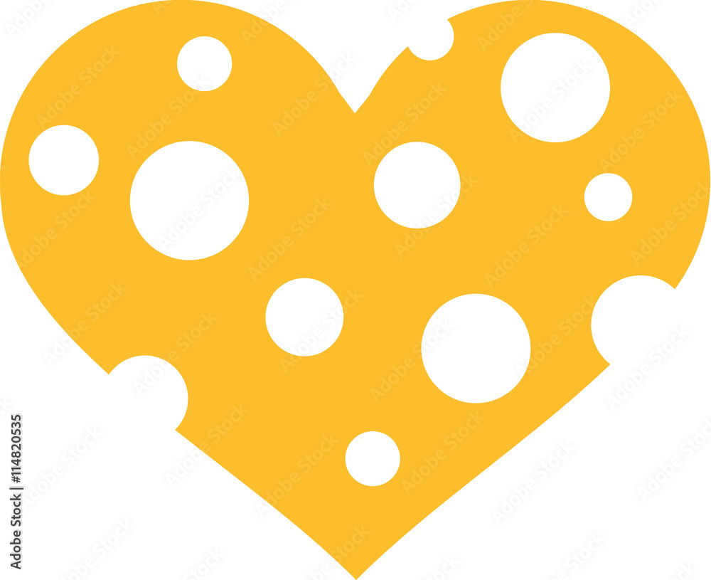 Cheese heart with wholes Cheese heart with wholes