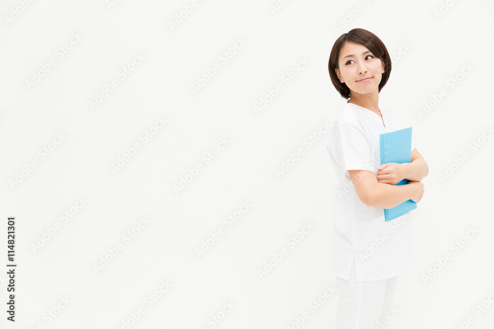 young asian nurse isolated on white background young asian nurse isolated on white background