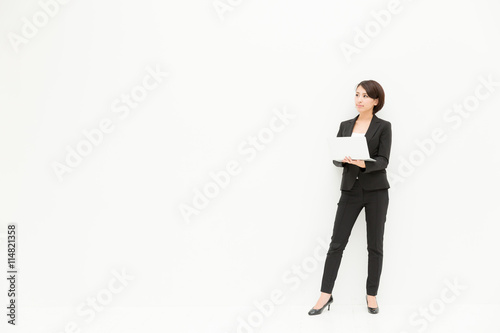 asian businesswoman isolated on white background © taka