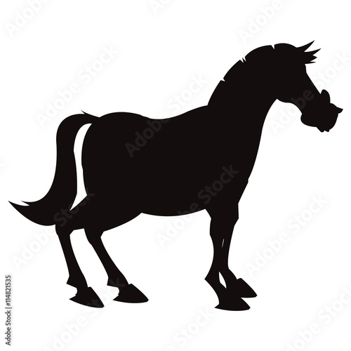 cartoon style horse silhouette icon