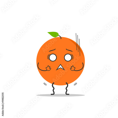 trembling orange simple clean cartoon illustration