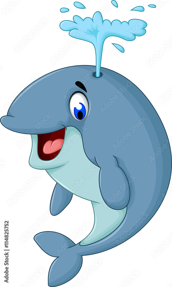 Obraz premium cute whale cartoon close up