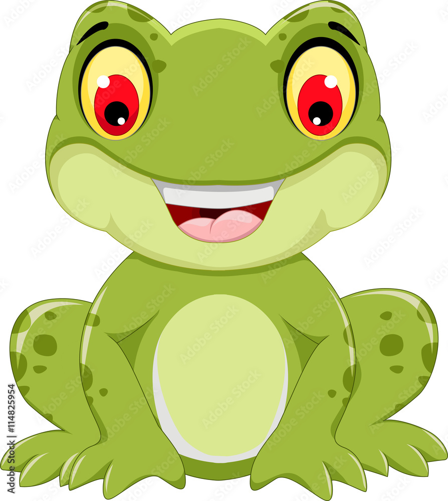 Obraz premium funny frog cartoon sitting