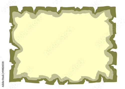 Parchment old paper. Empty cartoon banner for message or letter. Blank document, isolated on white background. Retro style. Vintage decorative papyrus. Torn grunge texture sheet. Vector illustration