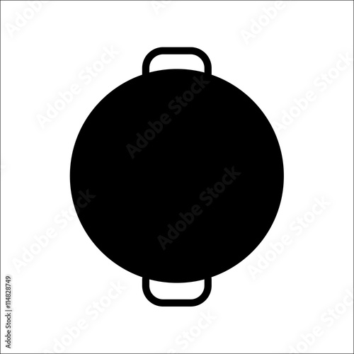 Black silhouettes of frying pan 