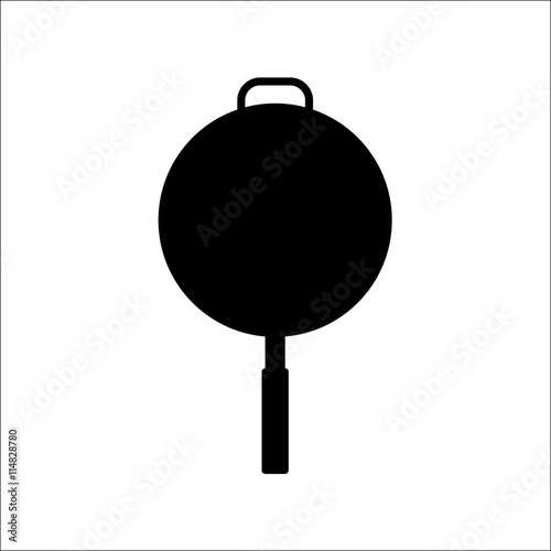 Black silhouettes of frying pan 