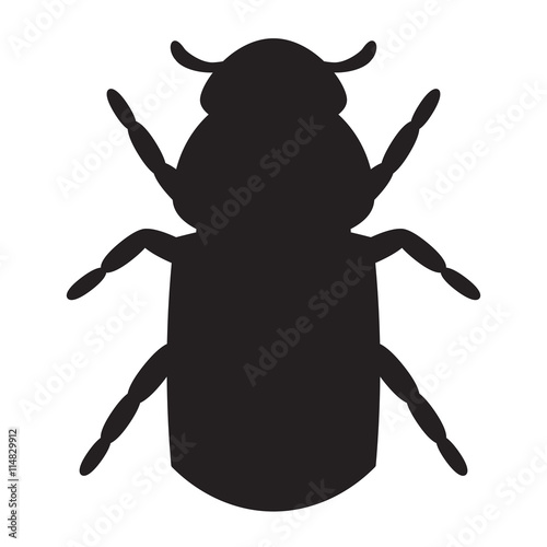 Icon bark beetle. Silhouette of a bark beetle isolated on the white background. Vector illustration.