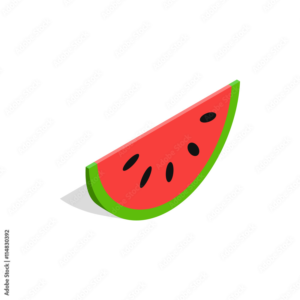 Watermelon icon in isometric 3d style isolated on white background. Friuts symbol Watermelon icon in isometric 3d style isolated on white background. Friuts symbol