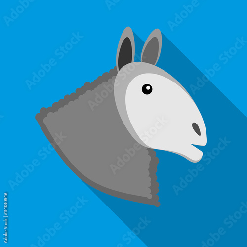 Head of horse icon in flat style on a sky blue background