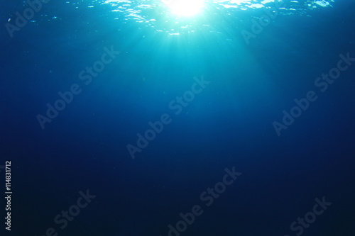 Underwater blue water background in sea