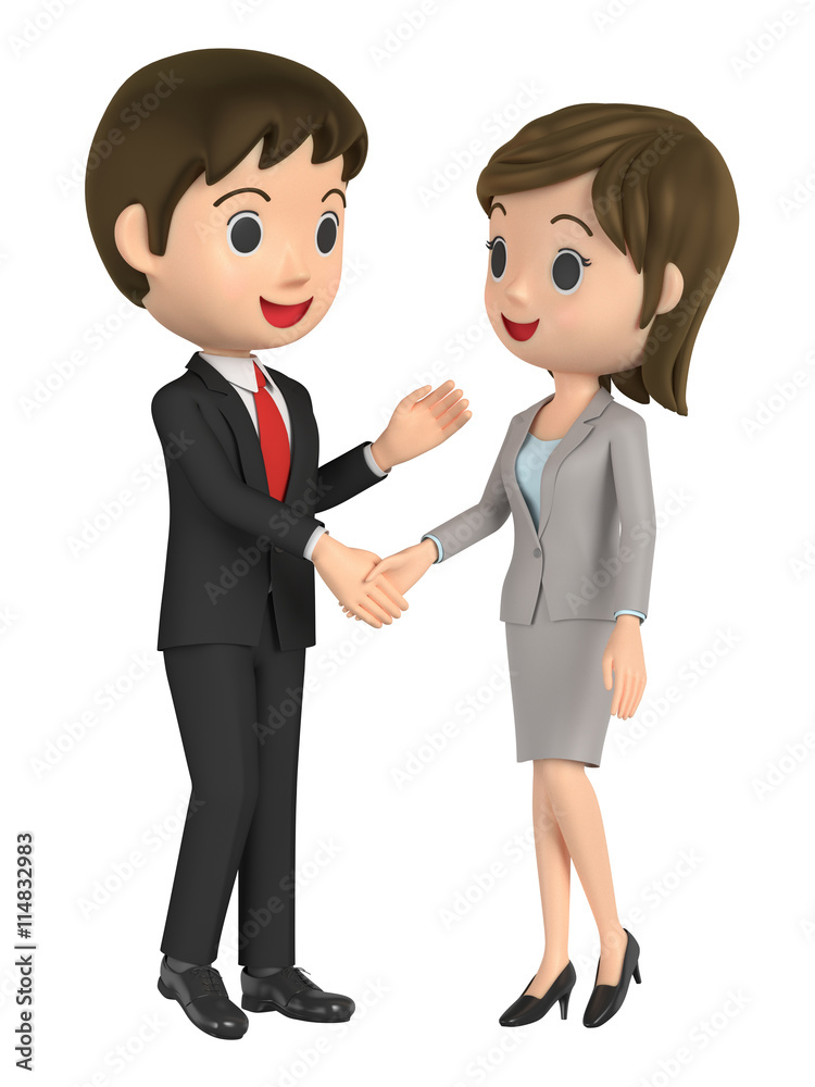 3D illustration character - The businessmen who shake hands. 3D illustration character - The businessmen who shake hands.