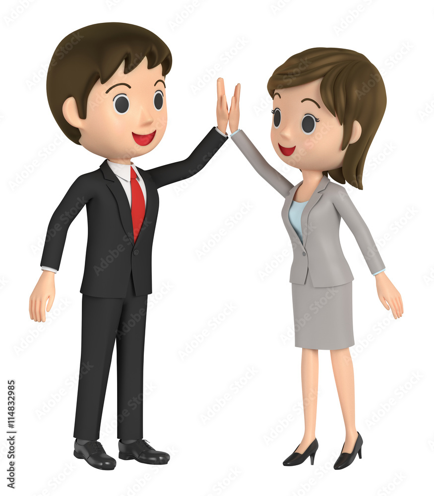 3D illustration character - The businessmen who do a high touch. 3D illustration character - The businessmen who do a high touch.