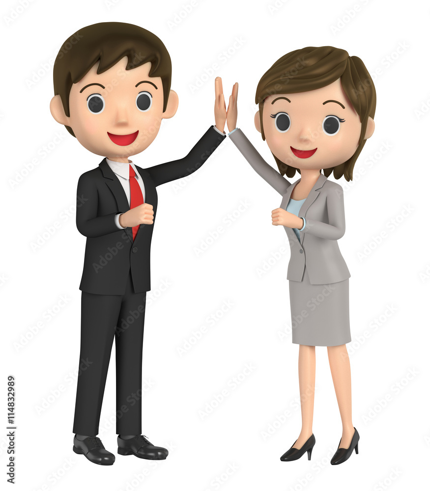 3D illustration character - The businessmen who do a high touch. 3D illustration character - The businessmen who do a high touch.