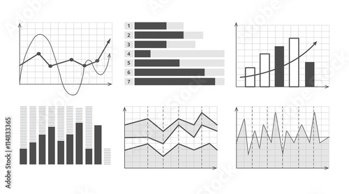 vector illustration of Business graphics and charts set