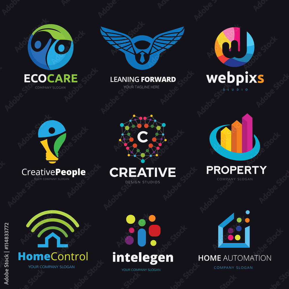 Logo Collection. Set of brand identity. home logo,house logo,people ...