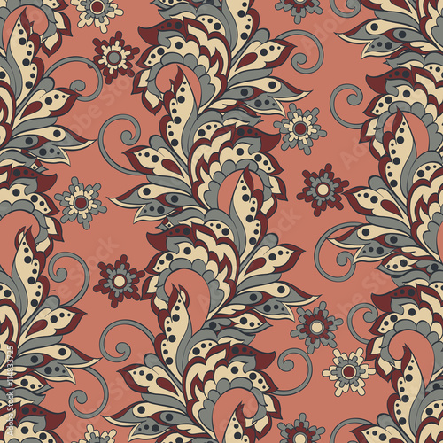 floral seamless pattern. damask style vector background