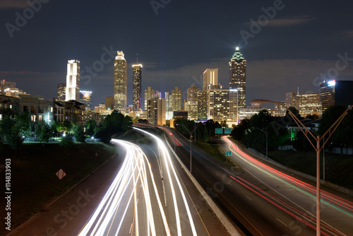 Atlanta downtown long exposure on Jackson Memorial Bridge © rodphotography