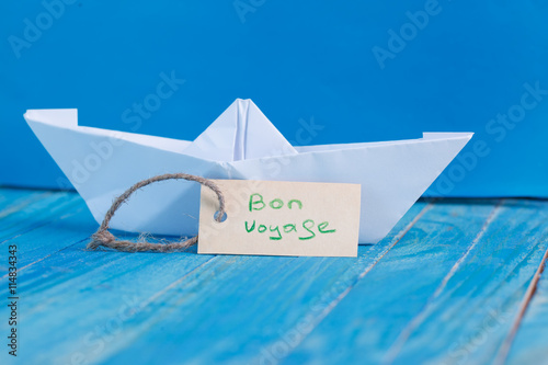 Label with the Words Bon Voyage which means go to trip