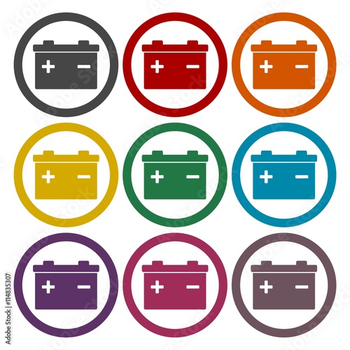 Car battery Icons set