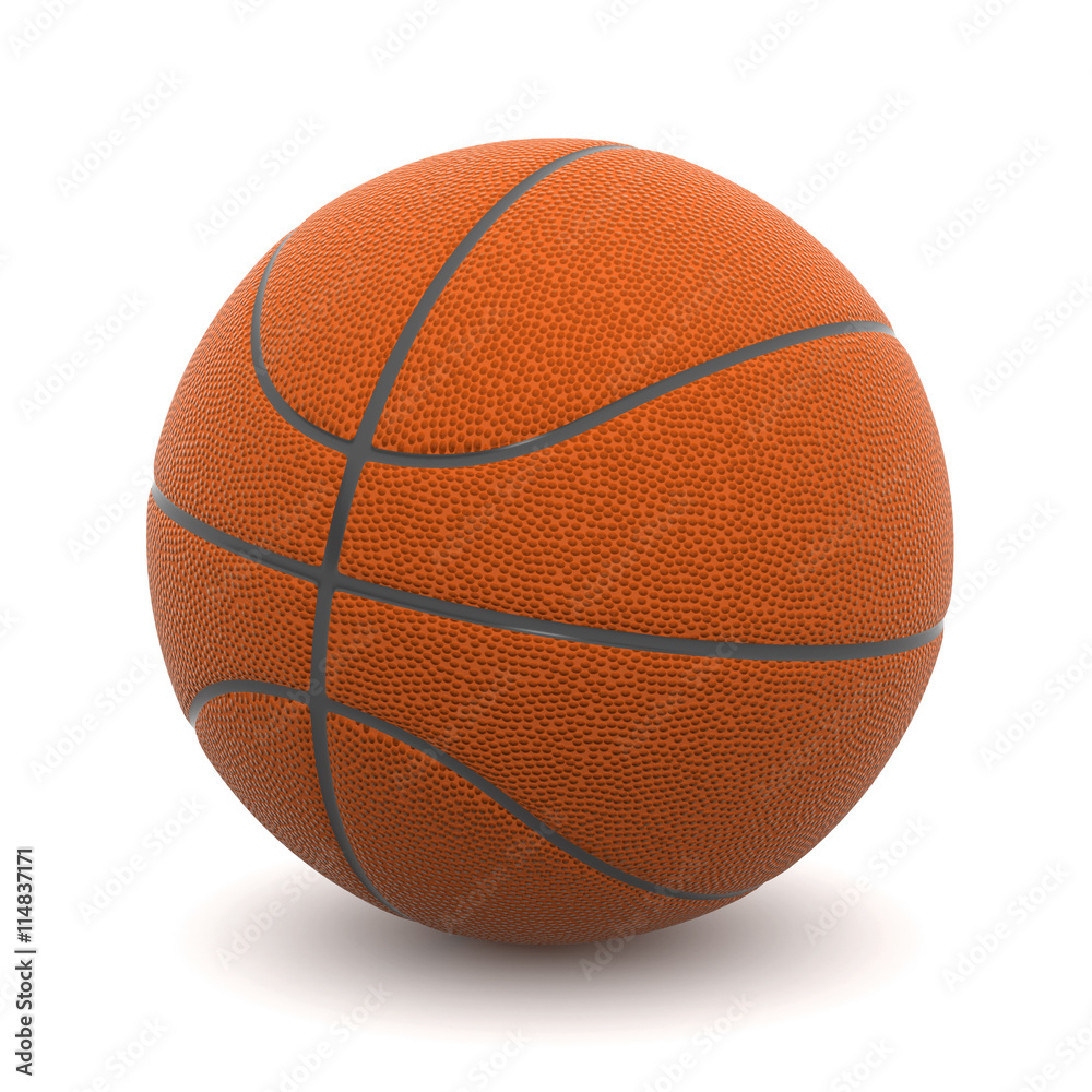3d illustrations of  realistic basketball ball isolated on white